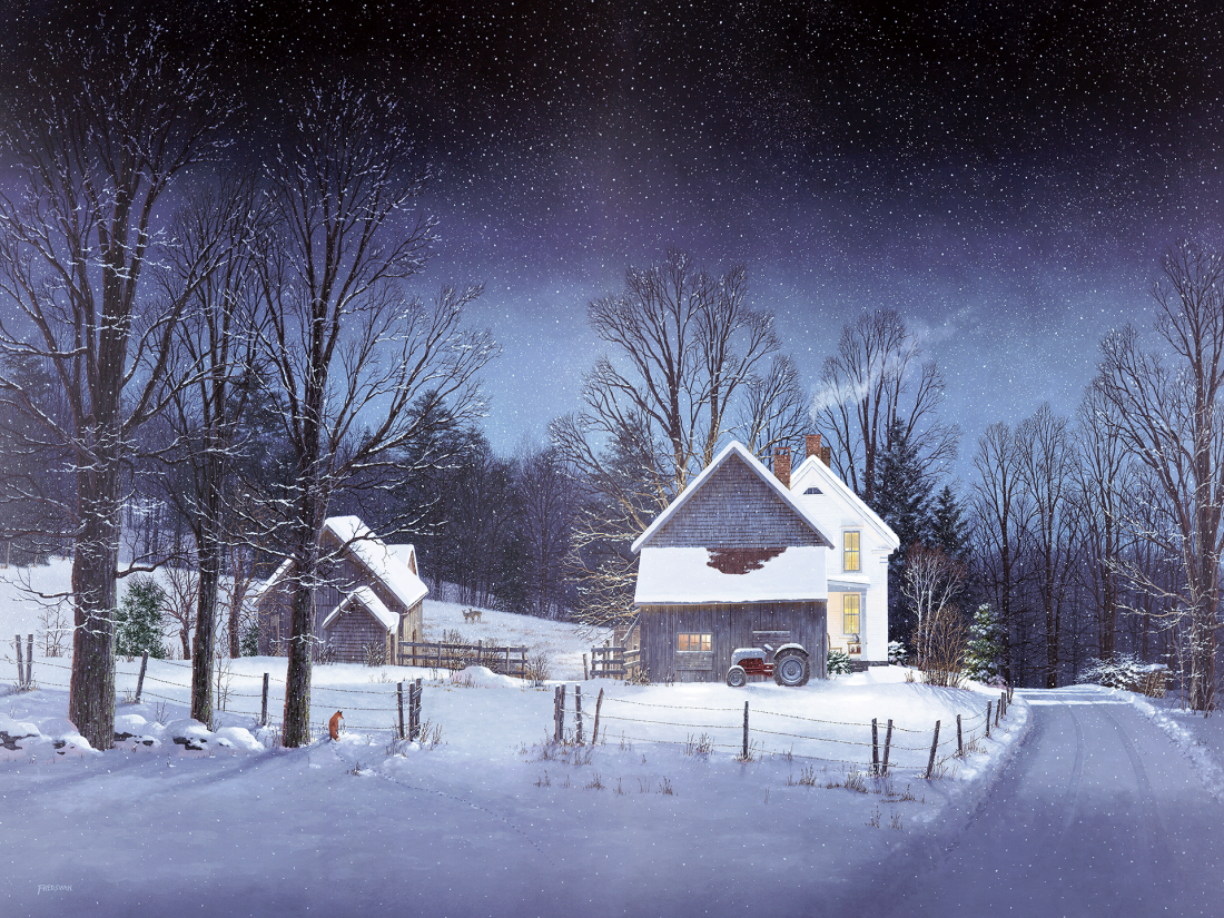 Brush Hill Farm - American Realist Painting by Fred Swan