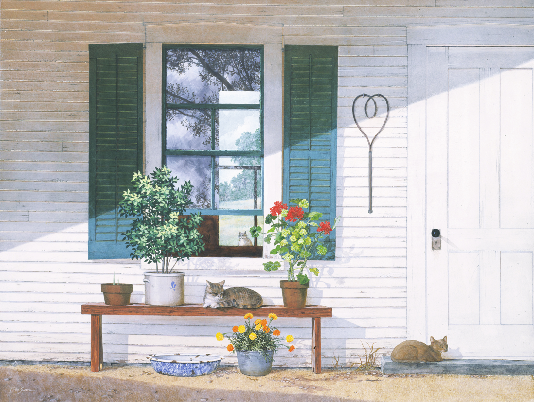 Cat Nap - American Realist Painting by Fred Swan