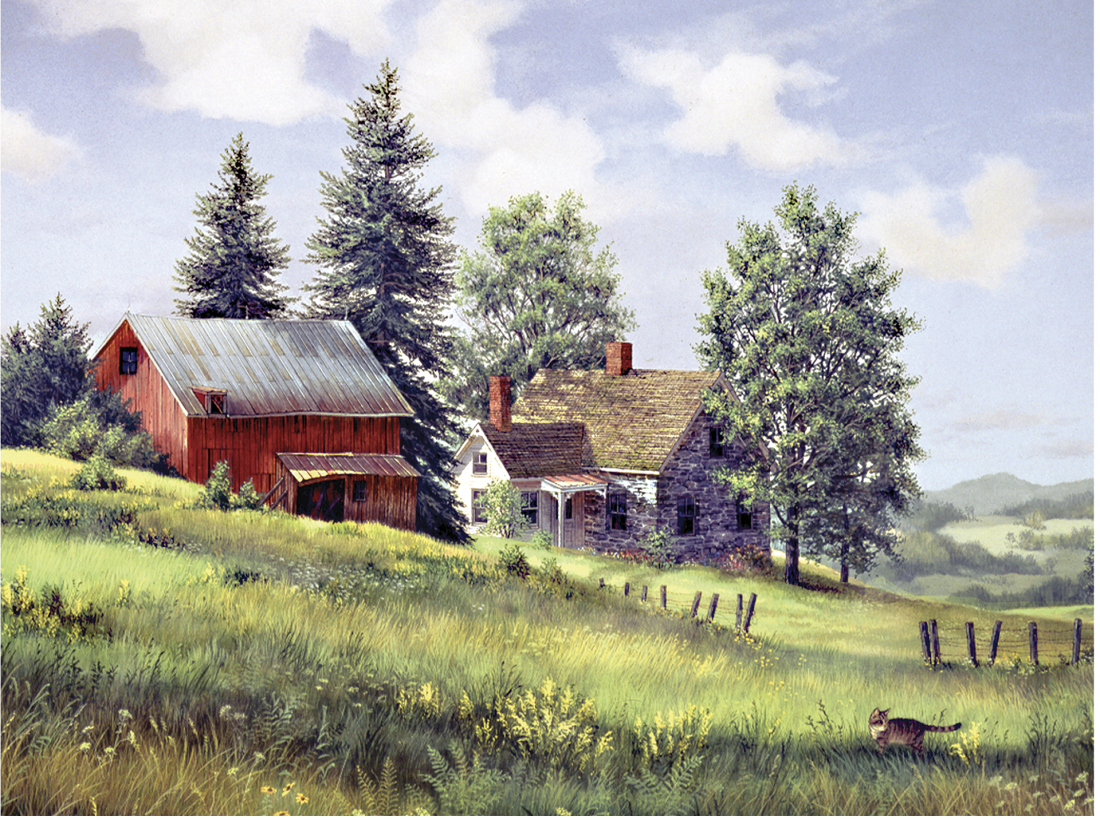 Four Season Farm - American Realist Painting by Fred Swan