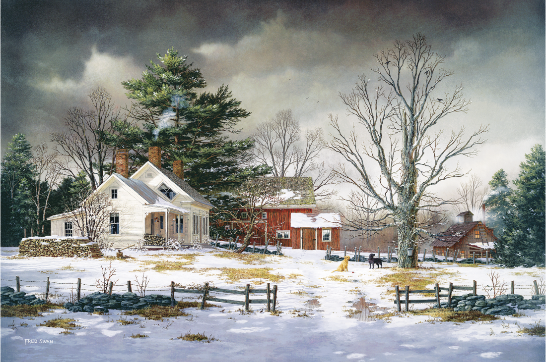 Friends In Spring - American Realist Painting by Fred Swan