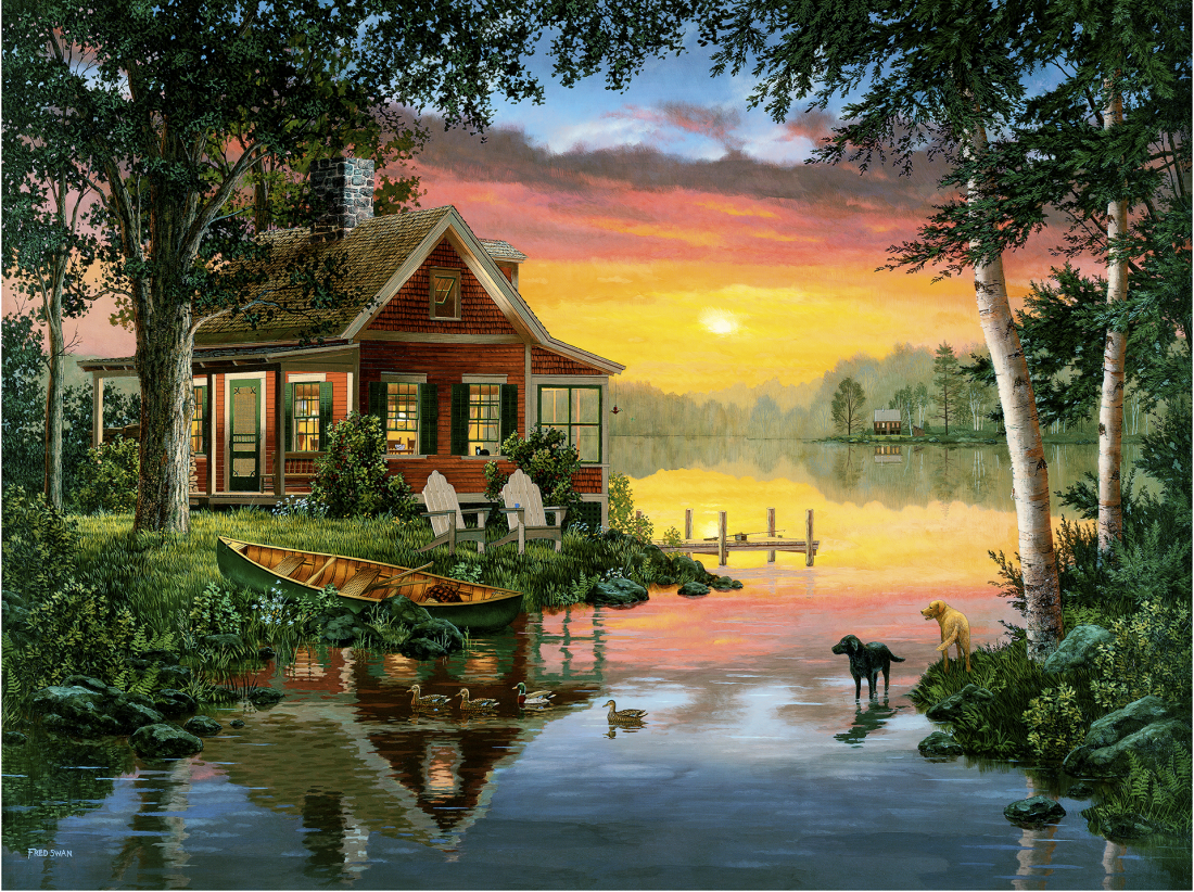 Friends In Summer - American Realist Painting by Fred Swan