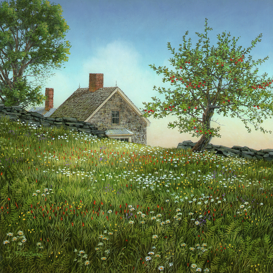 Late Summer - American Realist Painting by Fred Swan