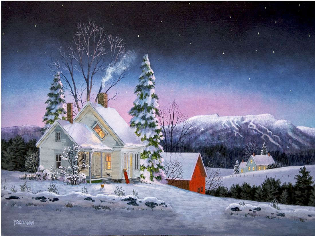 Night Life - American Realist Painting by Fred Swan