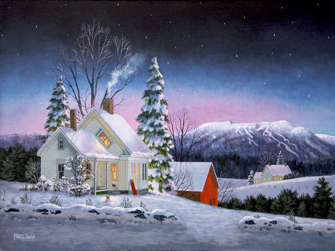 Night Life - American Realist Painting by Fred Swan