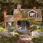 Red Rambler - American Realist Painting by Fred Swan