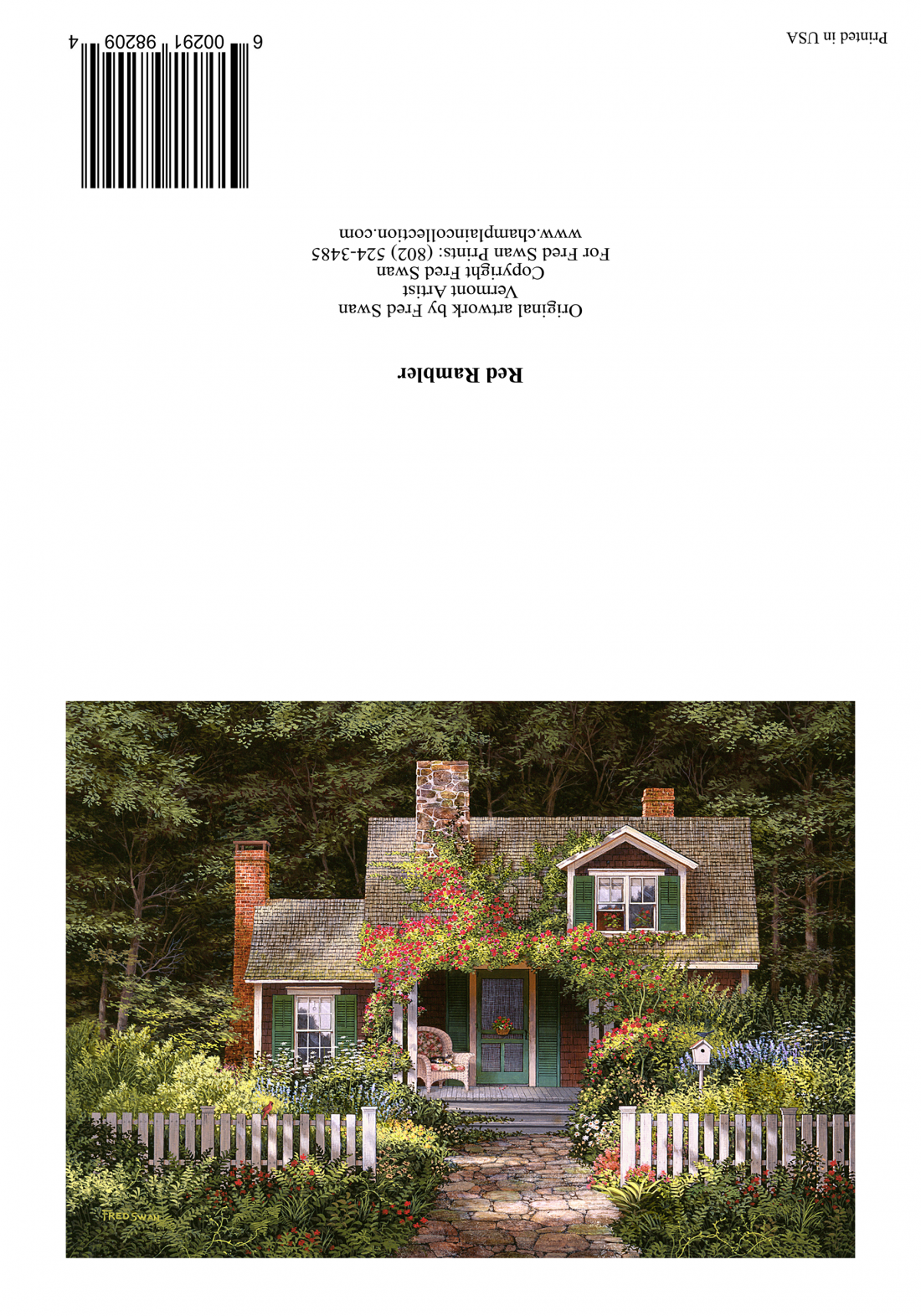 Red Rambler - American Realist Painting by Fred Swan