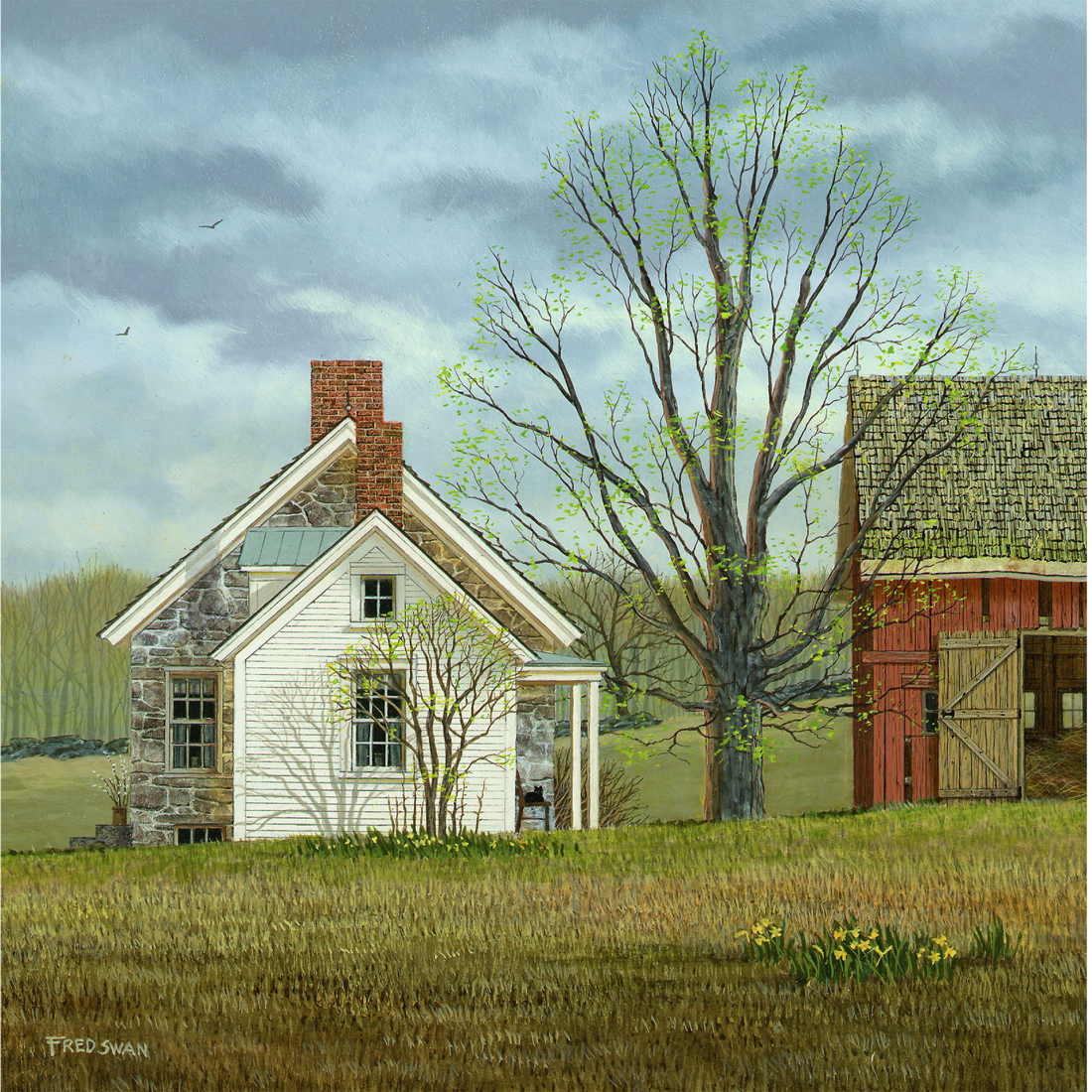 Spring - American Realist Painting by Fred Swan