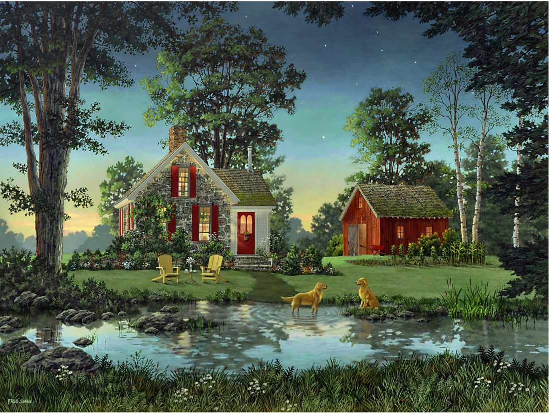 Summer Gold - American Realist Painting by Fred Swan