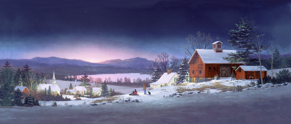 Twilight Hour - American Realist Painting by Fred Swan