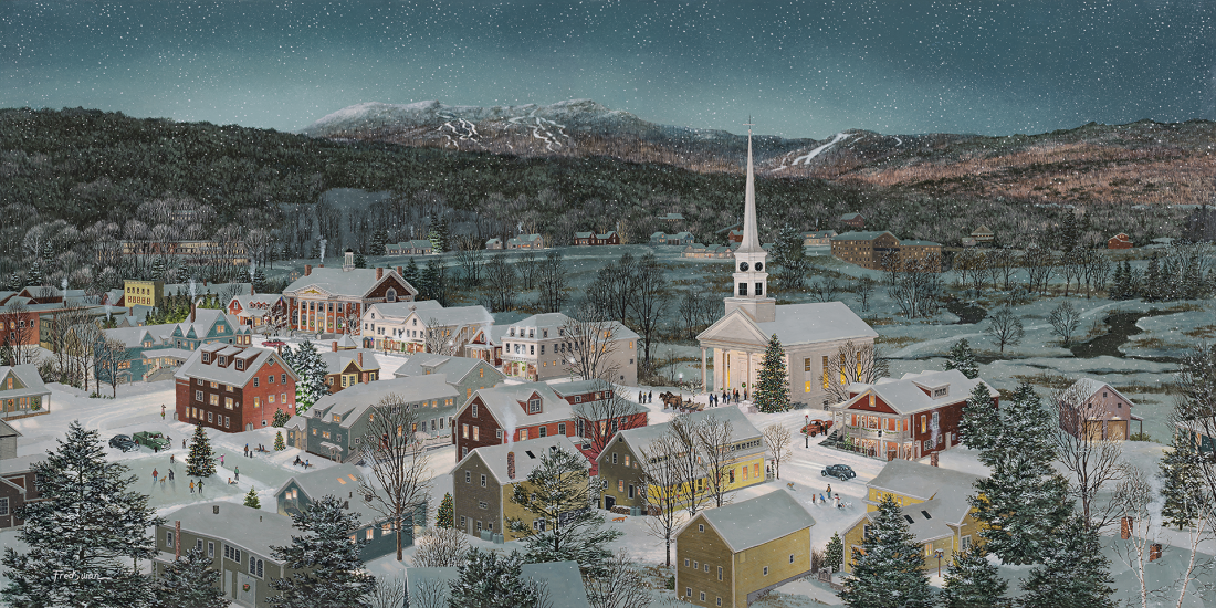 Winter Memories Stowe - American Realist Painting by Fred Swan