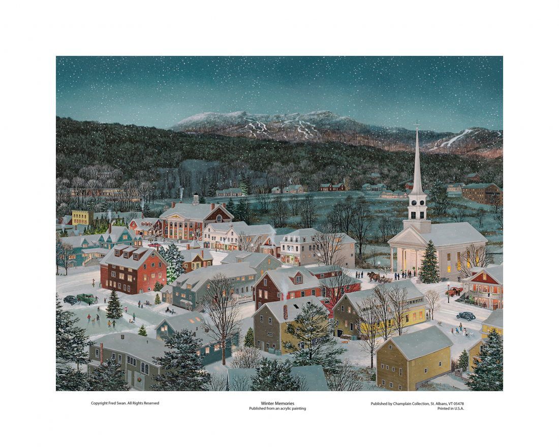 Winter Memories Stowe - American Realist Painting by Fred Swan